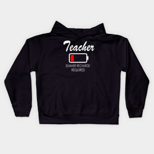 teacher summer charge required Kids Hoodie